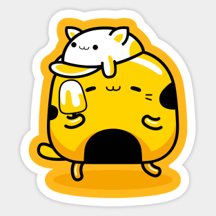 yellow cat hello summer Sticker